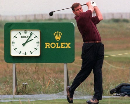 Prince Andrew playing golf