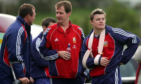 Alastair Campbell with Brian O’Driscoll and Richard Hill in 2005.