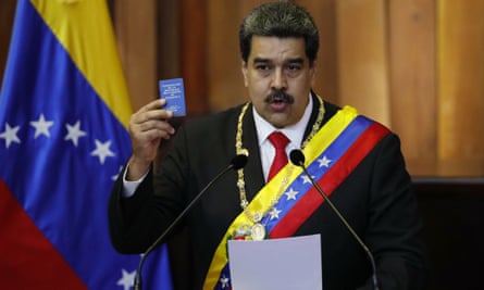 Nicolas Maduro is sworn in as president at the supreme court in Caracas.