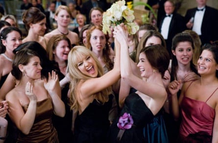 With Anne Hathaway in Bride Wars, 2009.