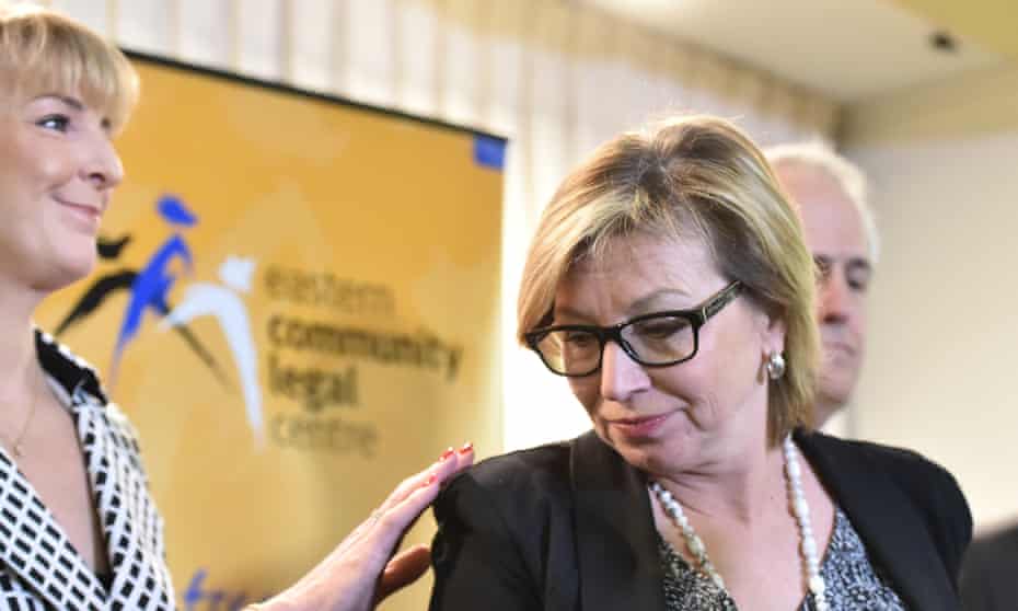 Minister for women Michealia Cash (left) with Australian of the Year and anti-domestic violence campaigner Rosie Batty. 