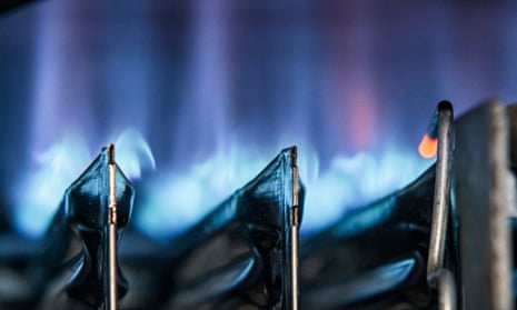 A gas boiler flame