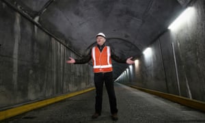 Prime Minister Malcolm Turnbull at a Snowy Hydro power station in 2017. 