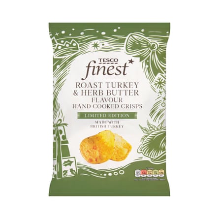 Tesco Finest roast turkey & herb butter crisps 150g packet