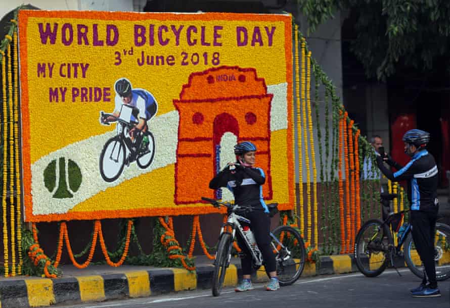 World Bicycle Day in New Delhi, India, June 3, 2018