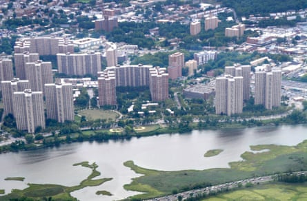 Co-op City in the Baychester section of the Bronx, by the Hutchinson river, is the largest cooperative housing development in the world.