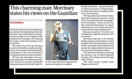 Morrissey in the Guardian