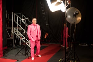 All in pink, Ed basks in the limelight