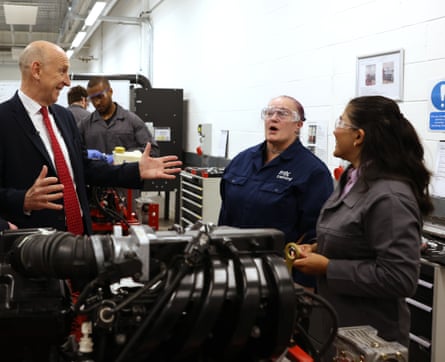 John Healey meets two engineering workers