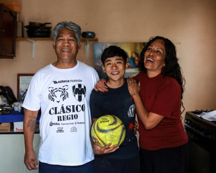 Humberto Guadalupe pinch his grandfather and grandma