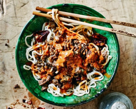 Xie Laoban’s dan dan noodles from Dunlop’s book Every Grain of Rice.