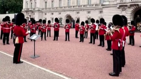 Buckingham Palace band play 'Three Lions' before England semi-final – video