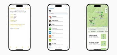 The new Notes, Password app and Maps features.