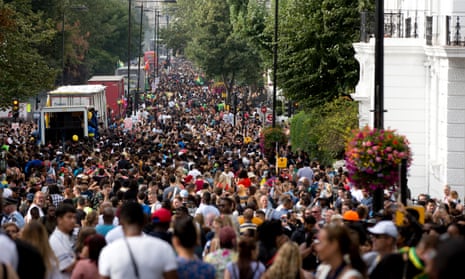 The carnival crowd on Ladbroke Grove.