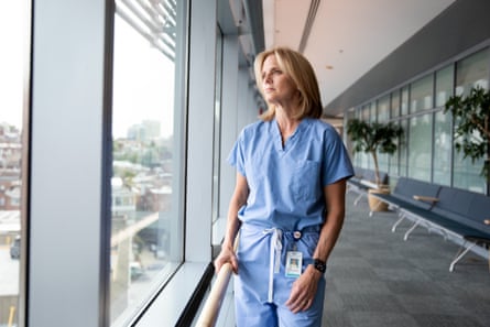 Carrie Cunningham in hospital hallway