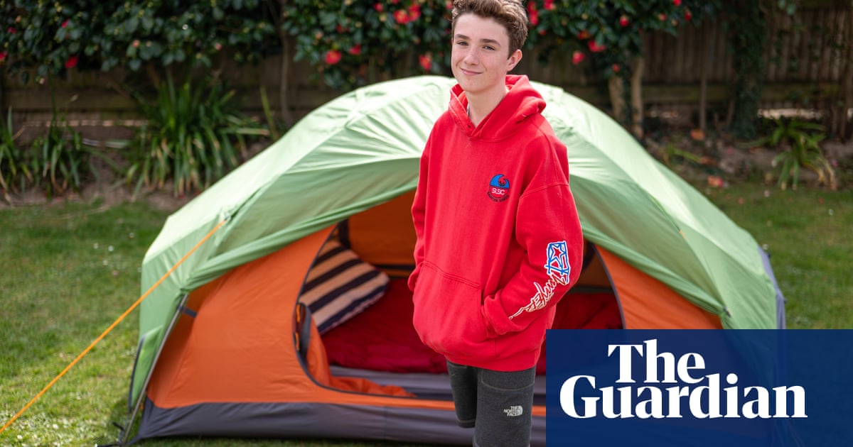 Devon’s ‘boy in the tent’ heads indoors after two-year camp out