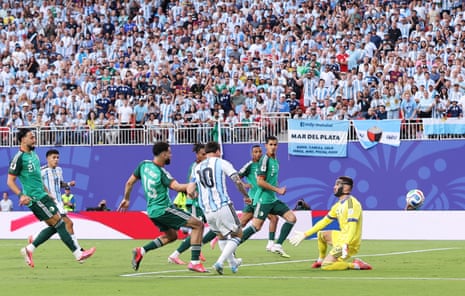 Lionel Messi is just offside but warning signs for Algeria.