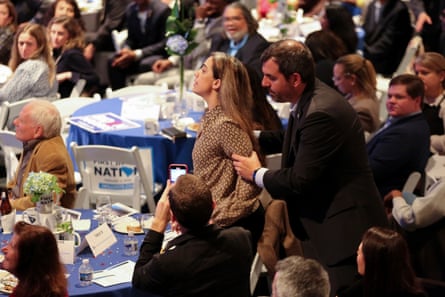 A protester against the war in Gaza interrupts President Joe Biden’s speech