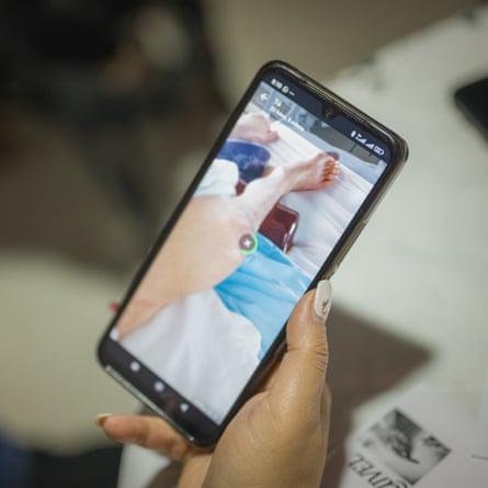 Greidy Mata Esquivel, sister of Randall Gamboa, shares photo of. the state his brother was in the hospital before he passed away.