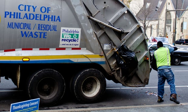 A refuse truck in Philadelphia