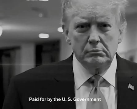 A screenshot from a pro-Trump ad showing Trump