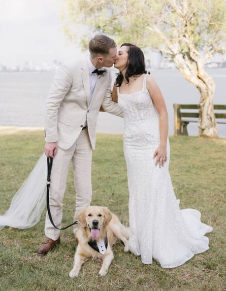 Oakley joins Abbey Carroll at her wedding in Matilda Bay