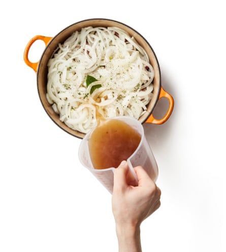 Cover with the lamb stock.