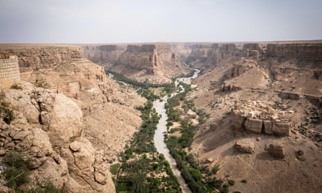 The stunning old village of Haid al-Jazil built over a rock, in Wadi Doan, Hadramawt region. Yemen, 2022