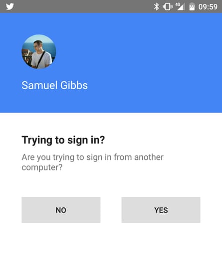 google two-step notification
