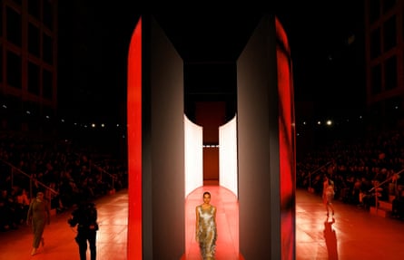 Models on the runway at the H&M catwalk show at London fashion week 2025.