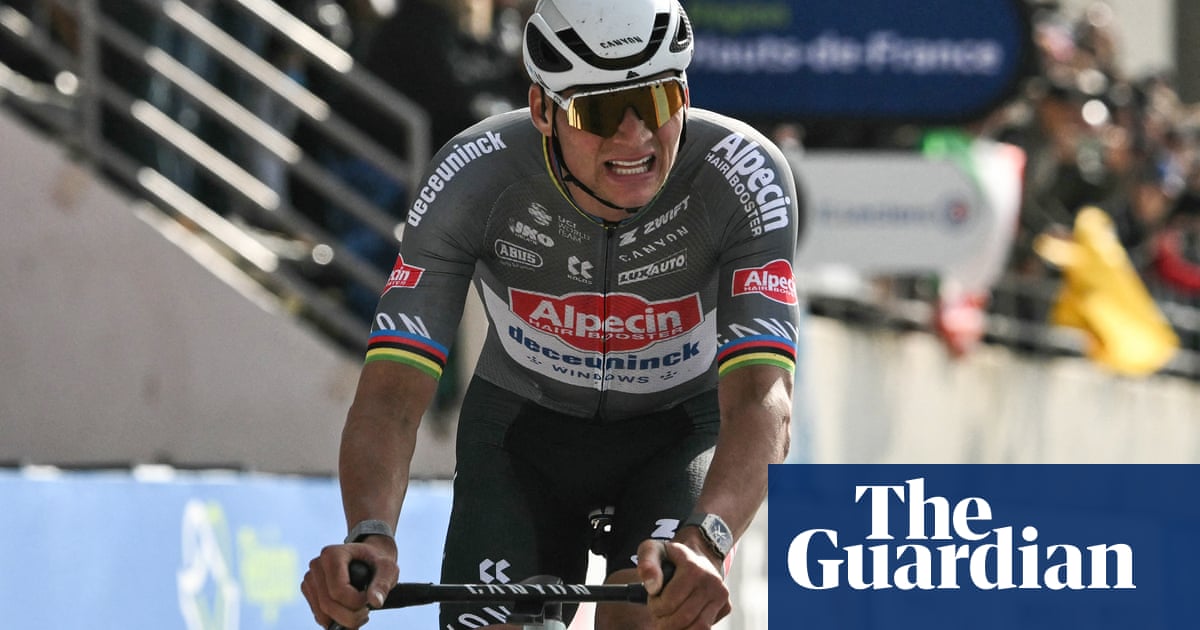 Van der Poel fends off Pogacar and bottle thrown at face to win Paris-Roubaix