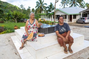 Suifua and Siniva (Leleiga’s mother and wife) are taking a short break with some sweet pastries.