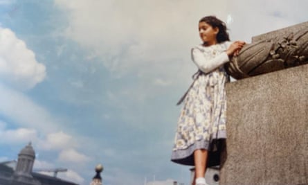 Zara Aleena in Trafalgar Square, London, on a day out with all the family in 1994