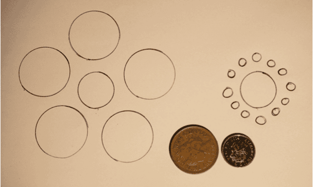 Ebbinghaus illusion with coins