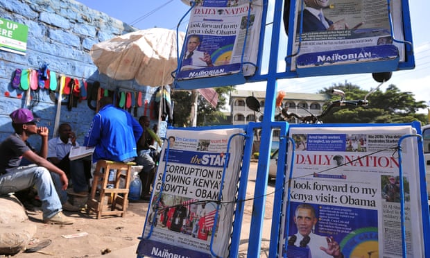 The Daily Nation on display ahead of Barack Obama’s visit to the country in July 2015. 