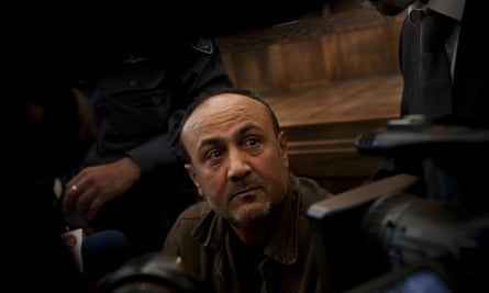 Marwan Barghouti appears in court in Jerusalem in January 2012.