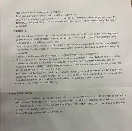 Political Agreement on Asylum and Migration Management Regulation