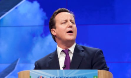 David Cameron addressing the Conservative Party conference in Manchester, 2011.