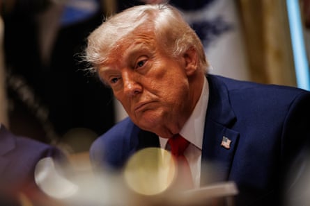 Close up shot of Donald Trump at a cabinet meeting