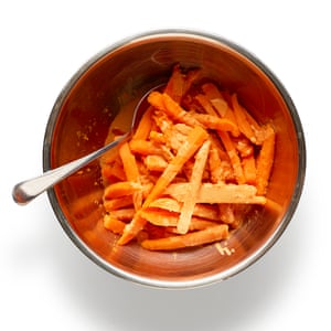 ... then toss the blanched wedges in the mix.
