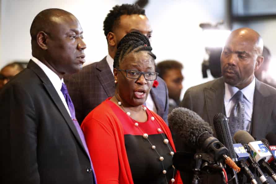 Allison Jean, the mother of Botham Jean, speaks during a news conference.