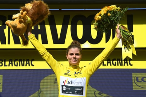 Lotte Kopecky will start stage seven of the Tour de France Femmes in the yellow jersey.