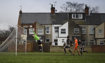 Sunday league action in Leicester in mid-March, shortly before the lockdown.