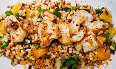 Nutty, sweet and plump: cod cheeks with fregola and lemon.