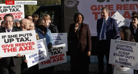 Kemi Badenoch speaking at Tory event in London