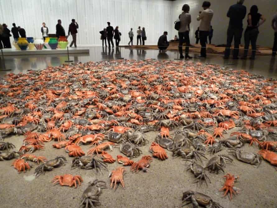 Porcelain crabs in Ai Weiwei's installation He Xie, at the Art Gallery of Ontario in 2013.
