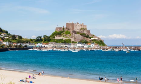 Gorey Beach and Mont Orgueil Castle in Jersey