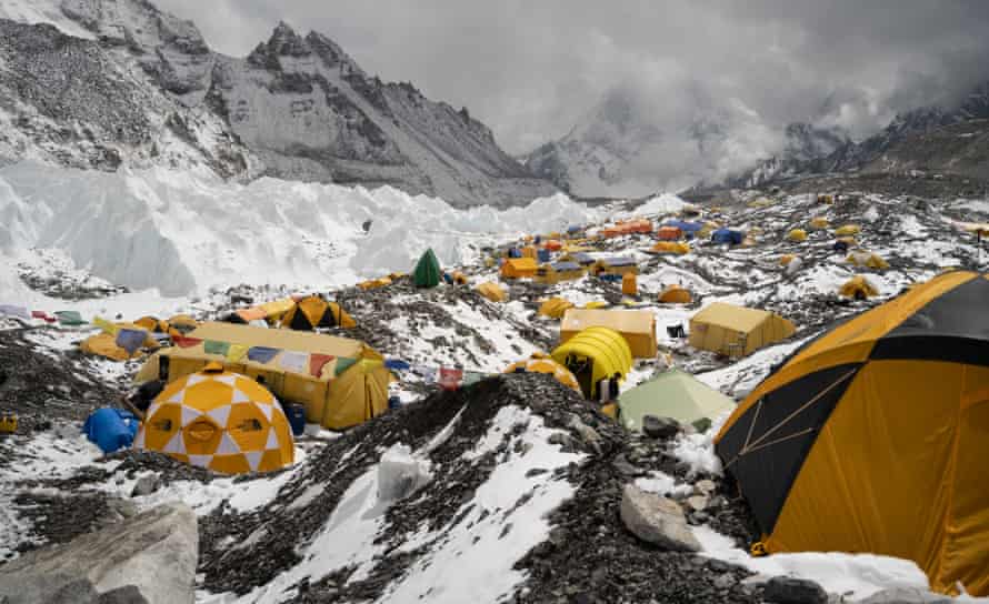A view of Everest Base Camp, where the highest concentration of microplastics was found.