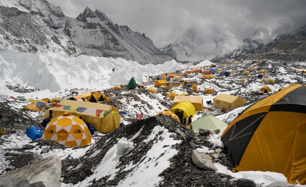 A view of Everest Base Camp, where the highest concentration of microplastics was found.