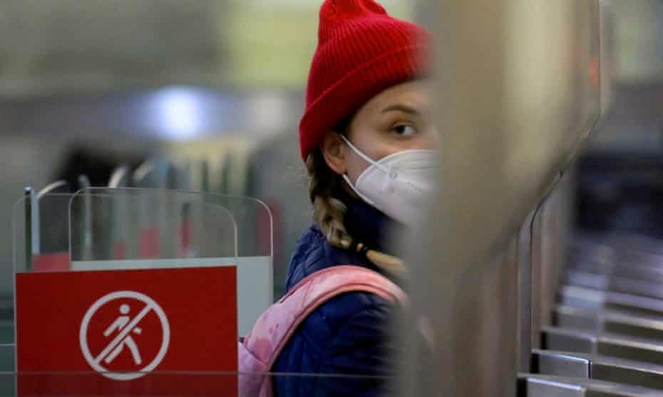 Passenger on Moscow metro